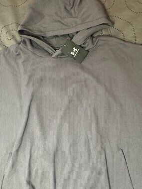 UNDER ARMOUR JOURNEY RIB #025 DARK GRAY PULLOVER S/S HOODIE SIZE 2XL  XL MEN $80